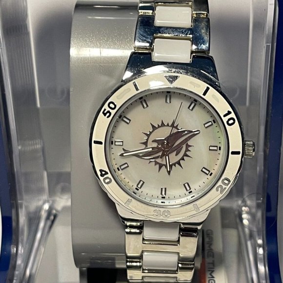 Miami Dolphins NFL Game Time Stainless Steel "Pearl" Women's Watch !!!NEW!!! - Picture 2 of 3